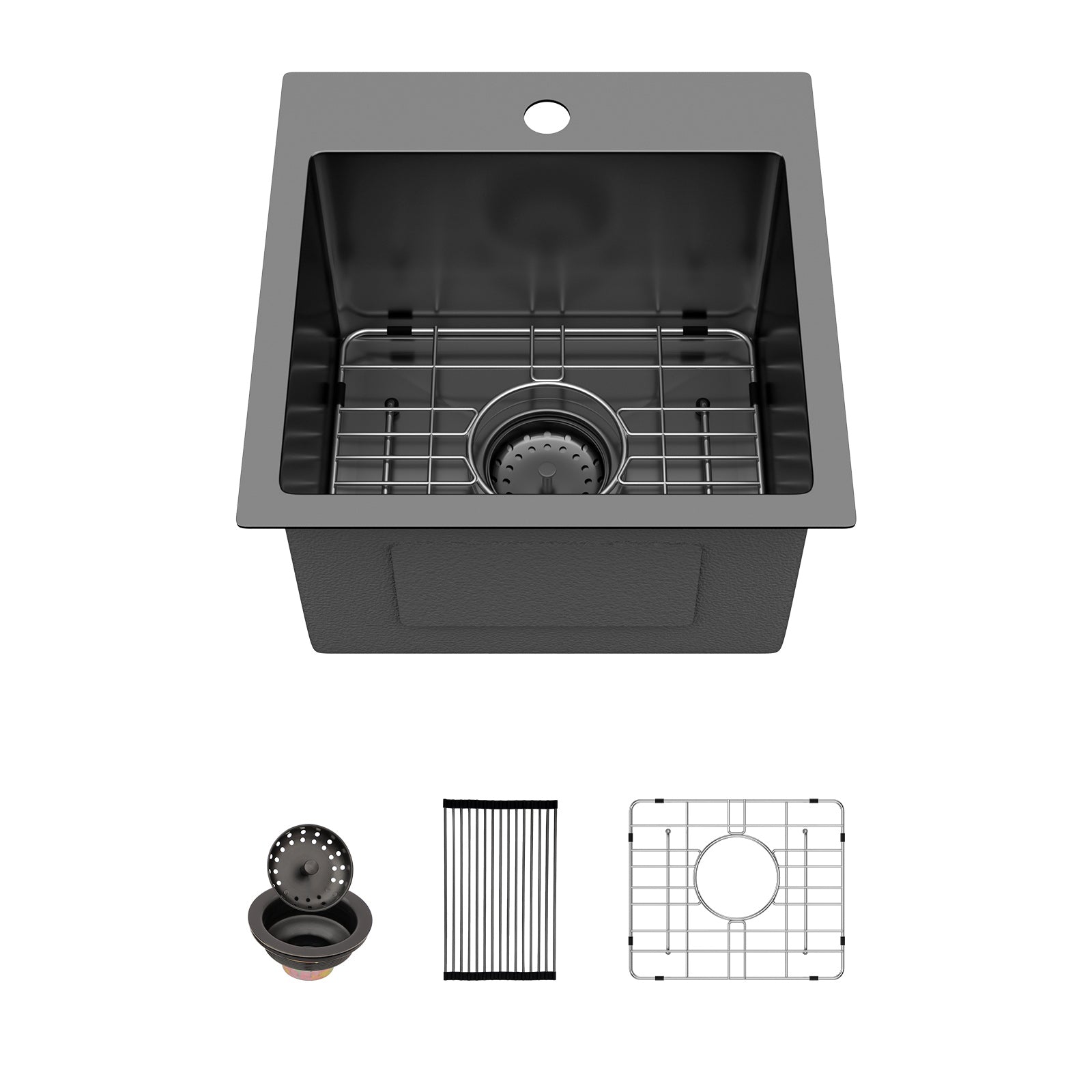 Sarlai 15'' x 15'' Drop In Prep RV Single Bowl Stainless Steel Bar Sink Main image
