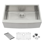 Sarlai 36'' x 21'' Apron Front Stainless Steel Kitchen Farmhouse Sink