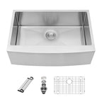 Sarlai 30'' x 21'' Stainless Steel Single Bowl Apron Front Farmhouse Sink