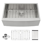 Sarlai 33'' x 21'' Stainless Steel Apron Front Single Bowl Farmhouse Sink