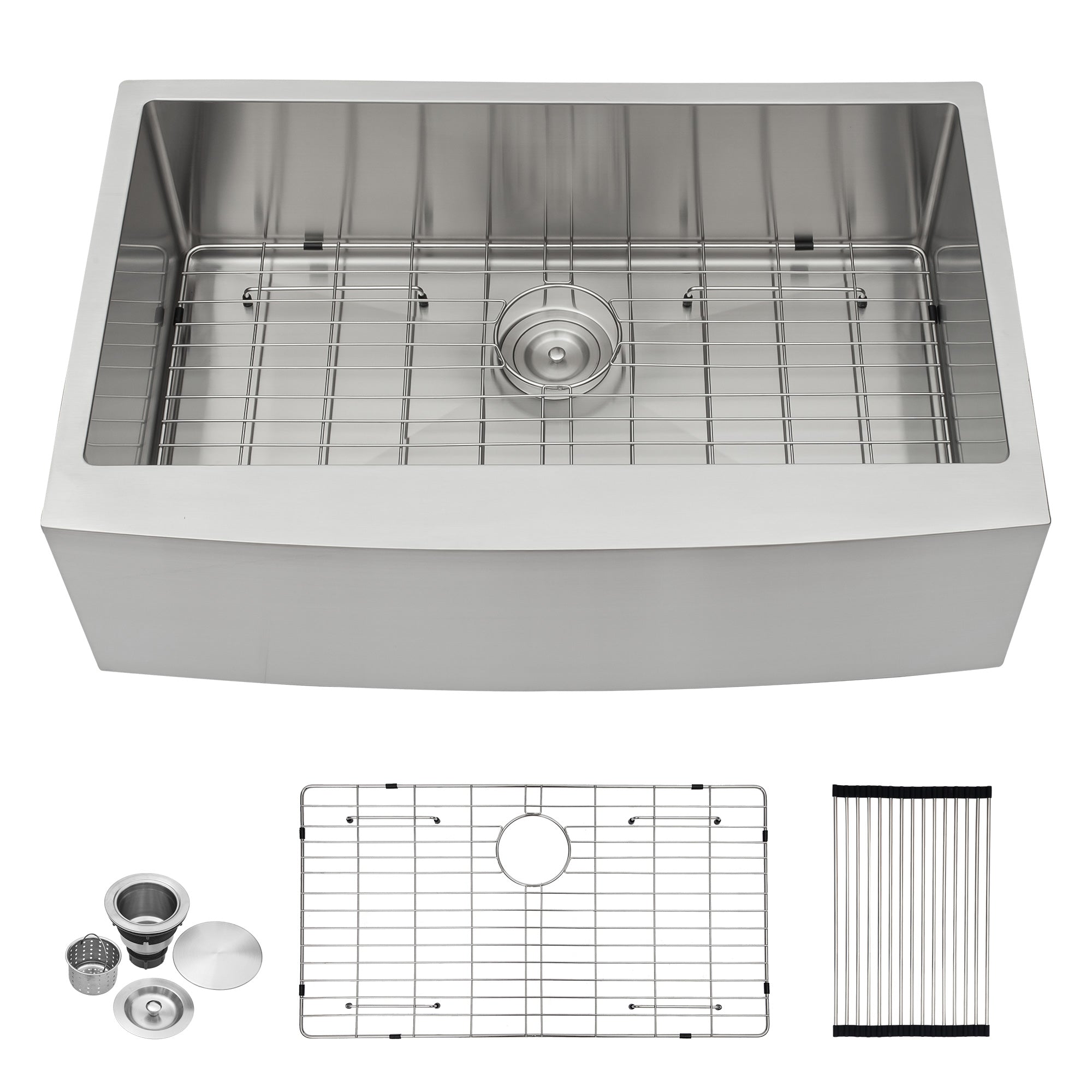 Sarlai 33'' x 21'' Stainless Steel Apron Front Single Bowl Farmhouse Sink
