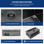 Sarlai 33'' Stainless Steel Drop In Single Bowl Workstation Kitchen Sink