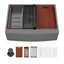 Sarlai 30'' Stainless Steel Single Bowl Gunmetal Black NANO PVD Workstation Farmhouse Sink