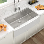 Sarlai 36in Stainless Steel Single Bowl Undermount Apron Front Workstation Farmhouse Sink