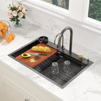 Sarlai 33'' Stainless Steel Drop In Single Bowl Workstation Kitchen Sink