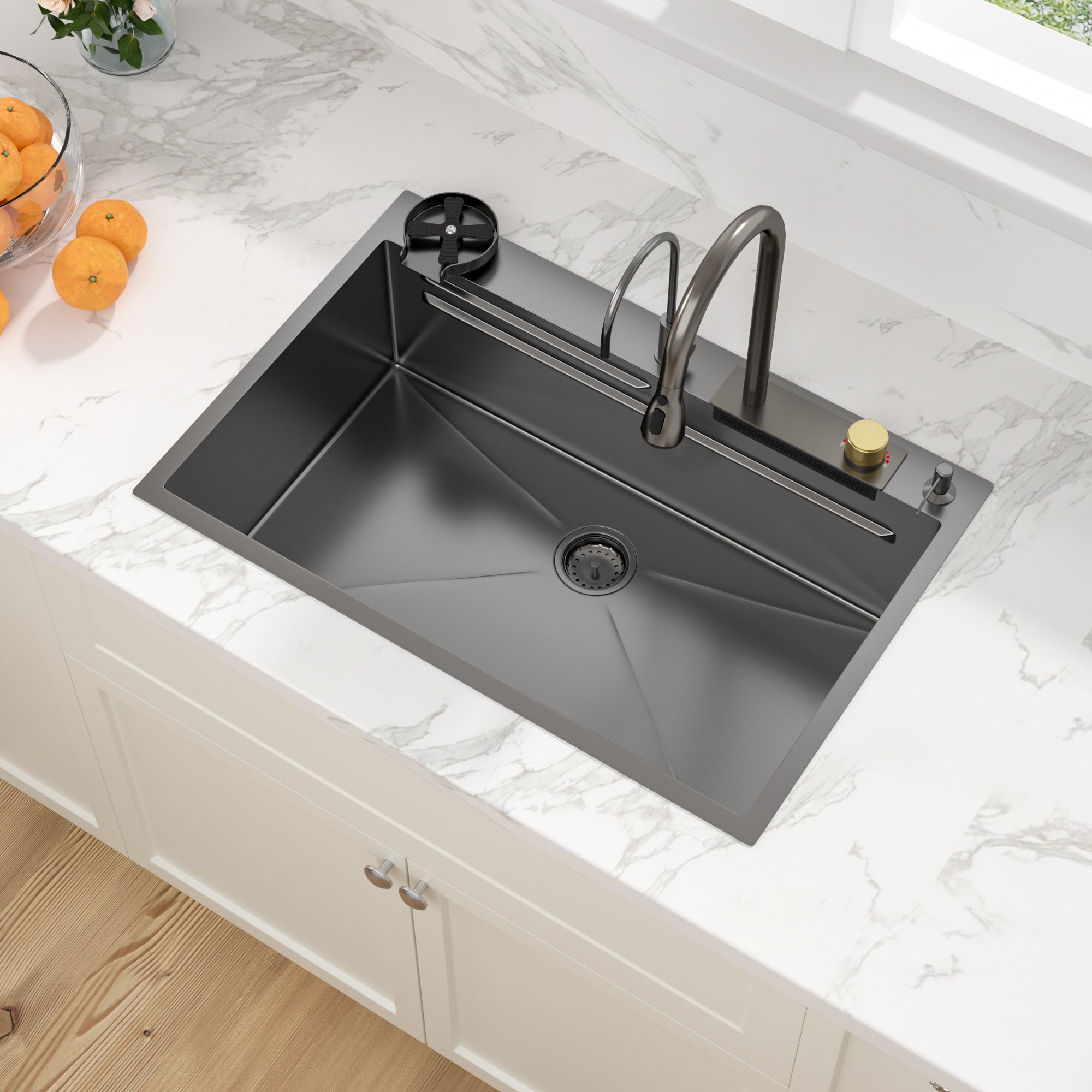 Sarlai 33'' Stainless Steel Drop In Single Bowl Workstation Kitchen Sink
