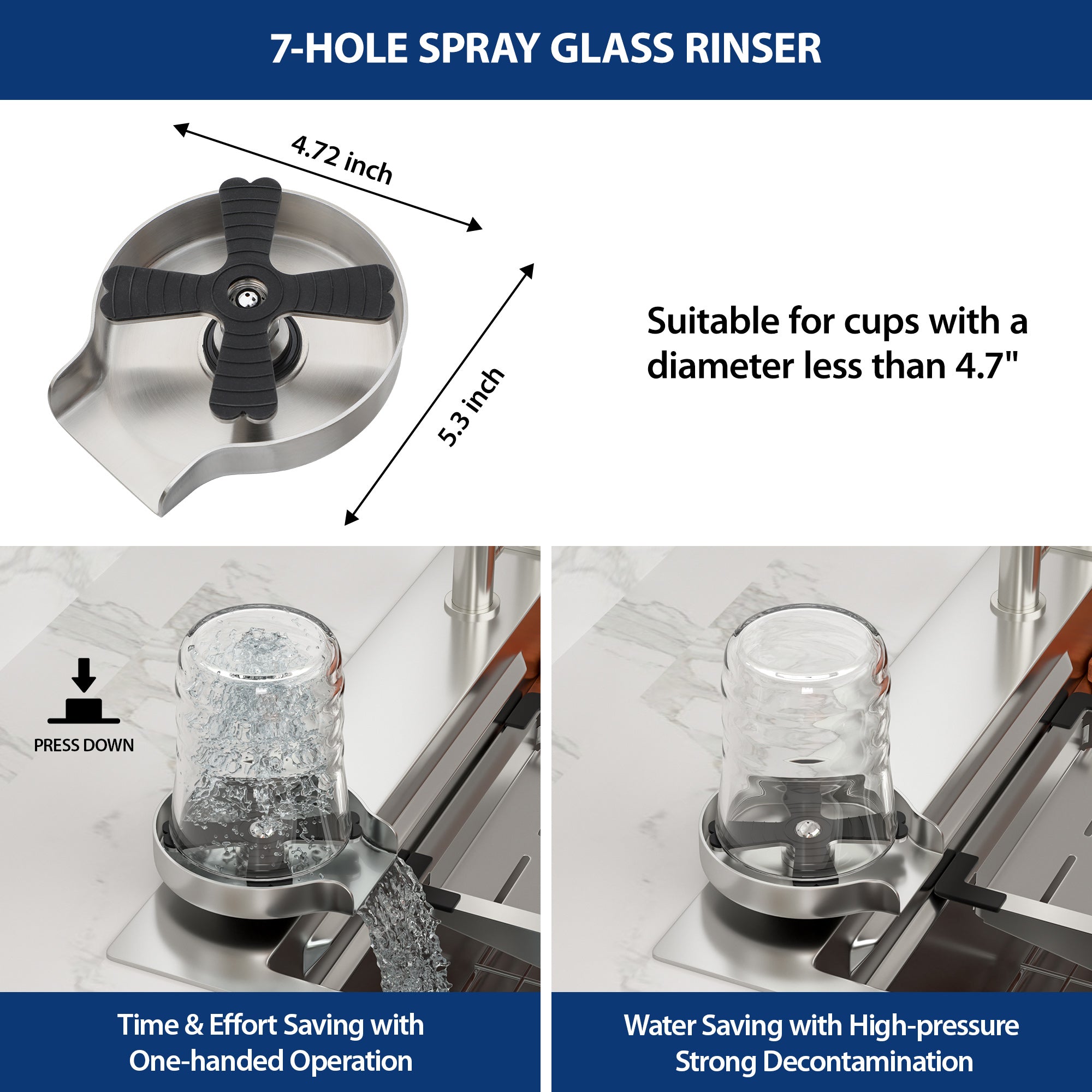 Sarlai 33'' x 22'' Stainless Steel Drop In Single Bowl Waterfall Workstation Kitchen Sink