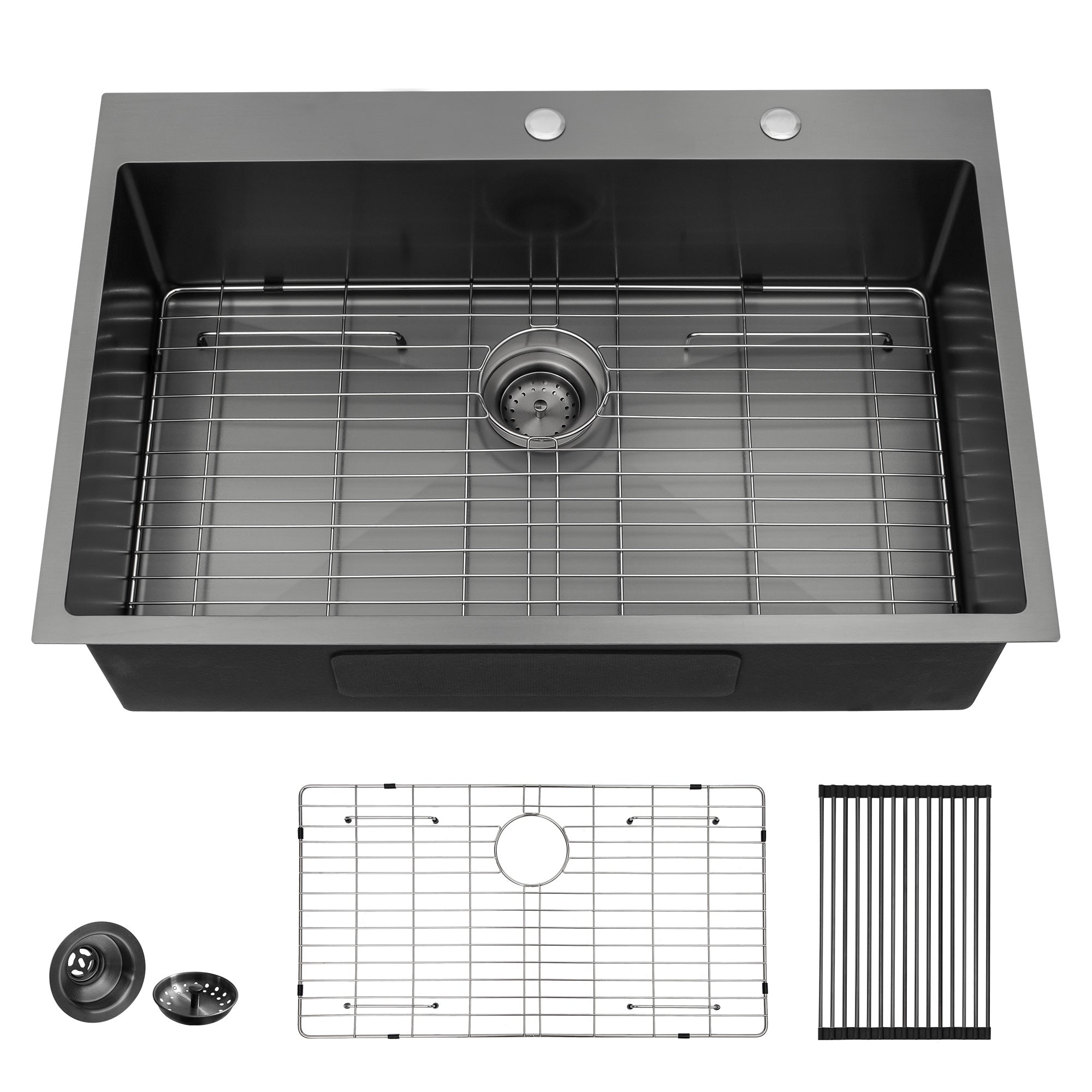 Sarlai 30in Single Bowl Topmount Stainless Steel Kitchen Sink Main image