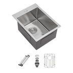Sarlai 15''x 2'' Single Bowl Drop-in Stainless Steel Bar Sink