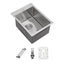 Sarlai 15''x 2'' Single Bowl Drop-in Stainless Steel Bar Sink
