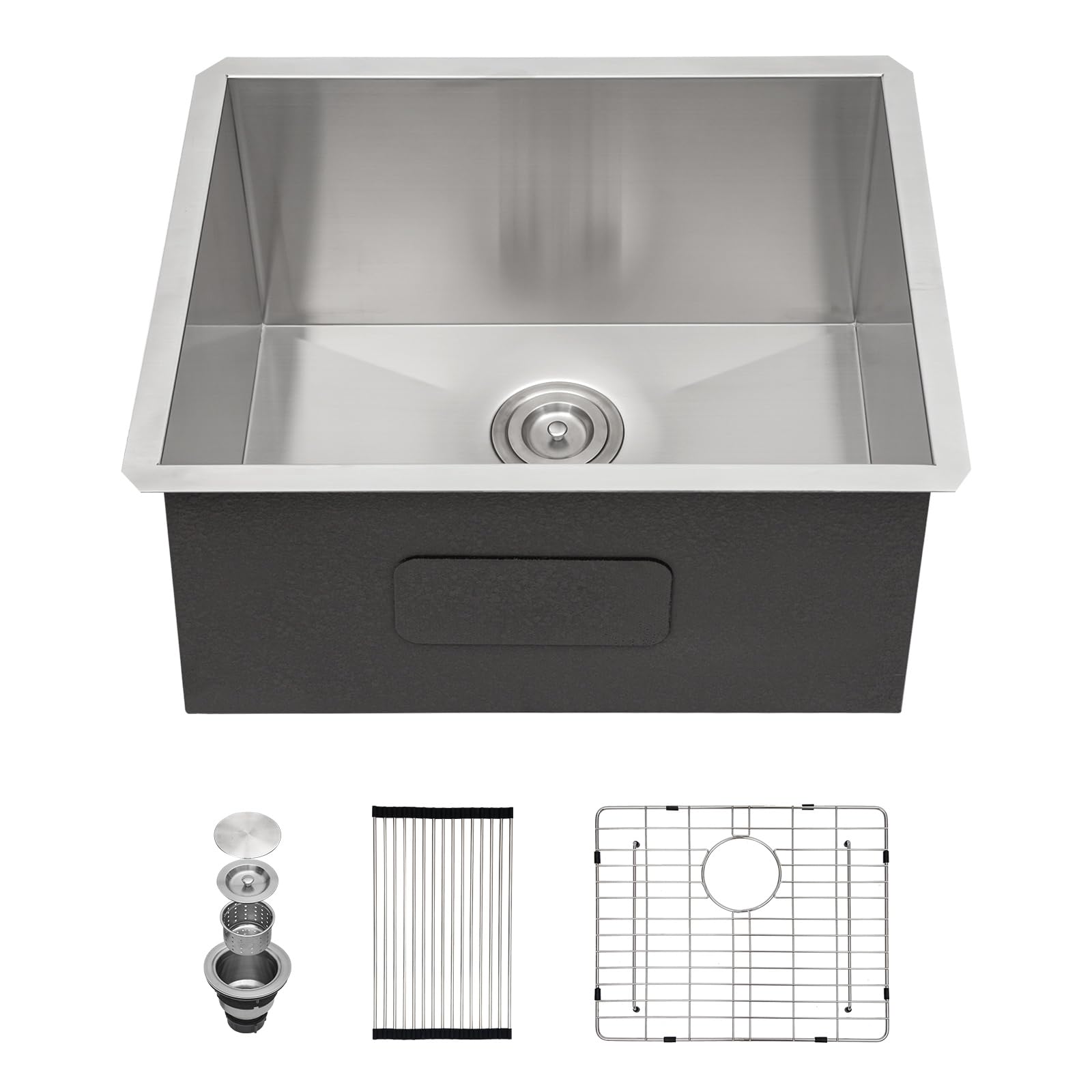 Sarlai 23 Undermount Laundry Sink - 23x18x12 Inch Undermount Utility Sink Rectangular Deep Single Bowl 16 Gauge Stainless Steel Under Counter Kitchen Laundry Tub Utility Sink Basin